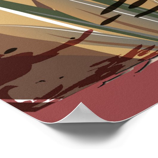 Tan - Marsala Wijn en draai van roze huiden Poster (Hoek)