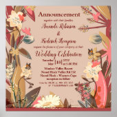 Tan - Marsala Wijn en draai van roze huiden Poster (Voorkant)