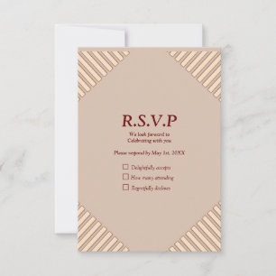 Tan - Marsala Wijn en draai van roze huiden RSVP Kaartje