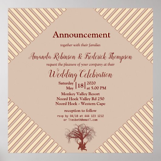 Tan - Marsala Wine en een moderne roze huiden Poster (Voorkant)