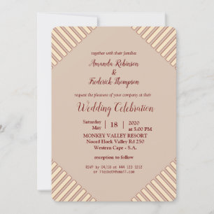 Tan - Marsala Wine , Hues of Pink Wedding Kaart