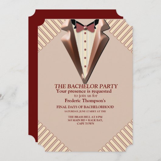 Tan - Marsala Wine - Modern Hues Bachelor Kaart (Voorkant / Achterkant)