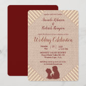 Tan - Marsala Wine Textured Wedding Kaart (Voorkant / Achterkant)