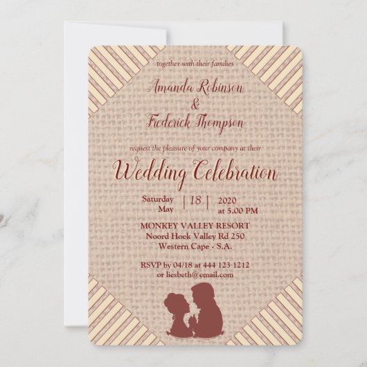 Tan - Marsala Wine Textured Wedding Kaart (Voorkant)