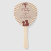 Tan - Marsala Wine & Twist of Pink Hand Fans Handwaaier (Voorkant)