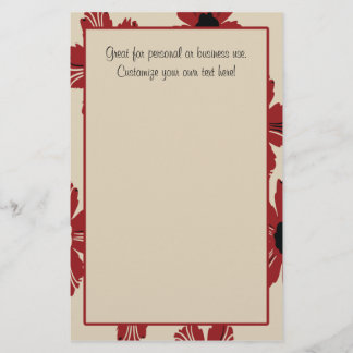 Tan met Rode Floral-grens Briefpapier