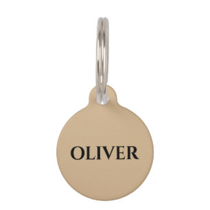 Tan Minimalist Kat Hond Naam Adres Huisdierpenning