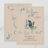 Tan, Mint, & Orchidée Bleue Enregistrer La Carte D (Devant / Derrière)