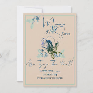 Tan, Mint, & Orchidée Bleue Enregistrer La Carte D