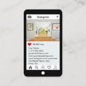 Tan Mock Leather Instagram Style Visitekaartje (Achterkant)