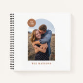 Tan Modern Arch Custom Photo Album Journal Notitieboek (Voorkant)