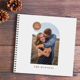 Tan Modern Arch Custom Photo Album Journal Notitieboek
