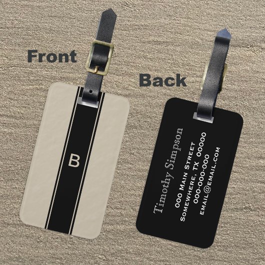 Tan Monogram Bagagelabel voor Mannen