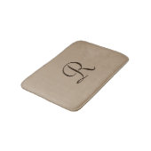 Tan Monogrammed Plush Badmat (Gekanteld)