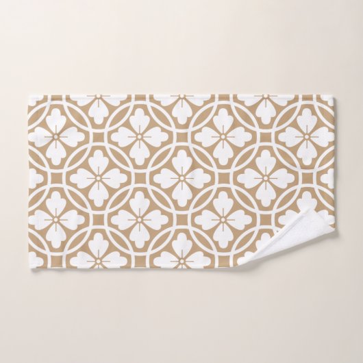 Tan & Motif blanc  (Serviette à main)