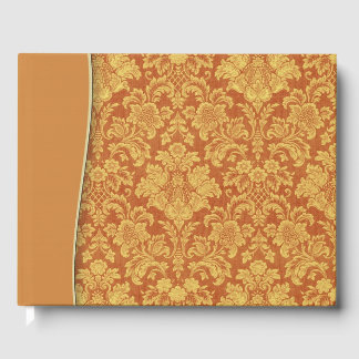Tan Natural Damask Wedding of Shower Guestbook Gastenboek
