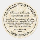 Tan parchemin papier style cosmétique étiquette de (Devant)