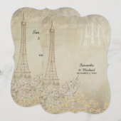 Tan Paris Parisian Rehearsal Dinner Kaart (Voorkant / Achterkant)