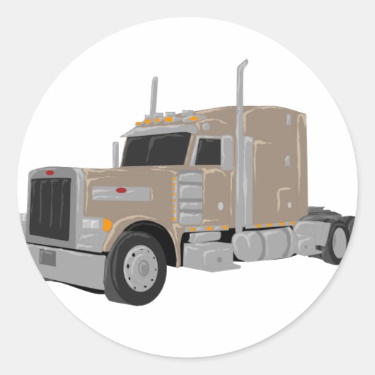Tan Peter bouwde vrachtwagen Ronde Sticker (Voorkant)