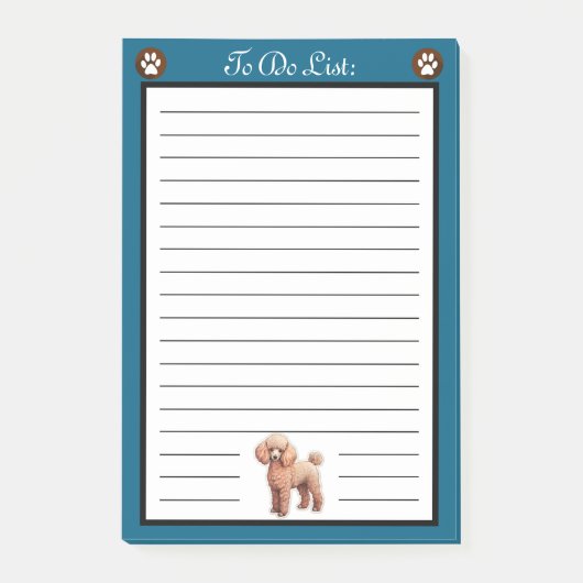 Tan poedel hond om te doen lijst post-it® notes (Voorkant)