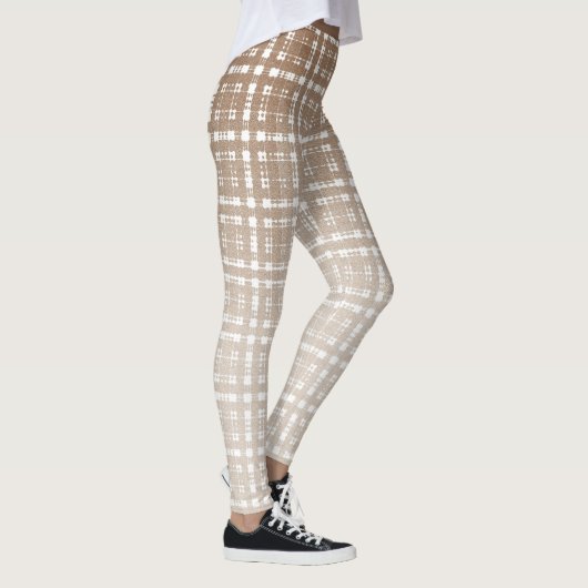 Tan Preppy Glen Check Pset Mode Leggings (Rechts)