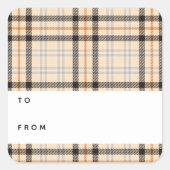 Tan Pset Pattern Holiday Gift Label (Voorkant)