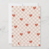 Tan Red Checkerboard Hearts Valentijnsdag Kaart (Achterkant)