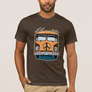 Tan Retro Hippie Van  Kleuren Kunst T-shirt