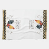 Tan Rooster Black & Tan Check Swirl Kitchen Theedoek (Horizontaal)