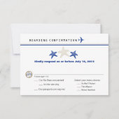 Tan Royal Blue Starfish boarding Pass RSVP (Voorkant)