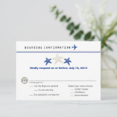Tan Royal Blue Starfish boarding Pass RSVP (Staand voorkant)
