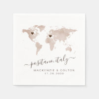 Tan Sepia Brown Wereldkaart Verplaatsbare Harten W