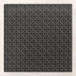 Tan Shapes op zwart Glazen Onderzetter