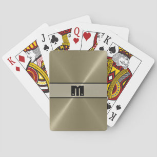 Tan Shiny Stainless Steel Metal 5 Pokerkaarten