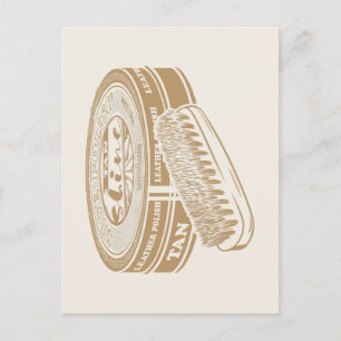 Tan shoepolish tin pop kunst briefkaart
