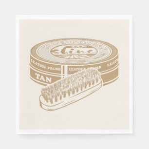 Tan shoepolish tin pop kunst servet