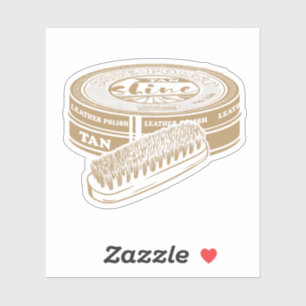 Tan shoepolish tin pop kunst sticker