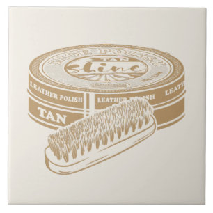 Tan shoepolish tin pop kunst tegeltje