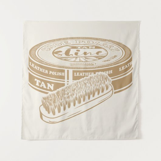 Tan shoepolish tin pop kunst wandkleed (Voorkant)