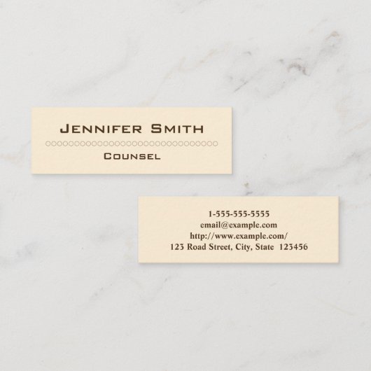 Tan simple et propre/Conseil Brown Carte de visite (Devant / Derrière)