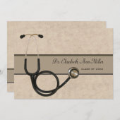 Tan Stethoscope - Invitation de la fête de graduat (Devant / Derrière)