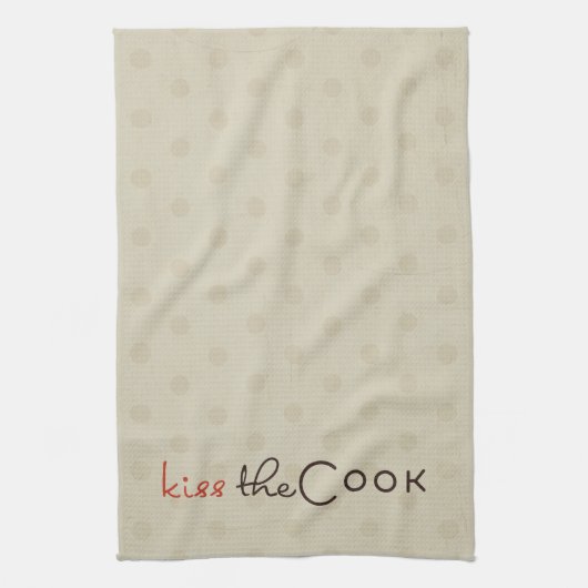 Tan Stippen Kus de Cook Kitchen Towel Theedoek (Verticaal)