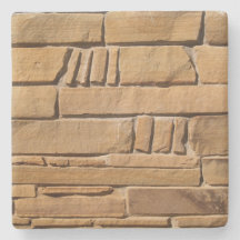 Tan Stone Textured Wall, Square onderzetter