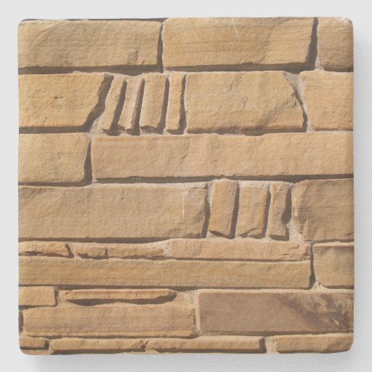 Tan Stone Textured Wall, Square onderzetter (Voorkant)