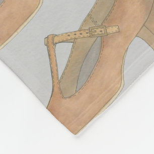 Tan T-Strap Musical Theater Character Shoe Dance Fleece Deken
