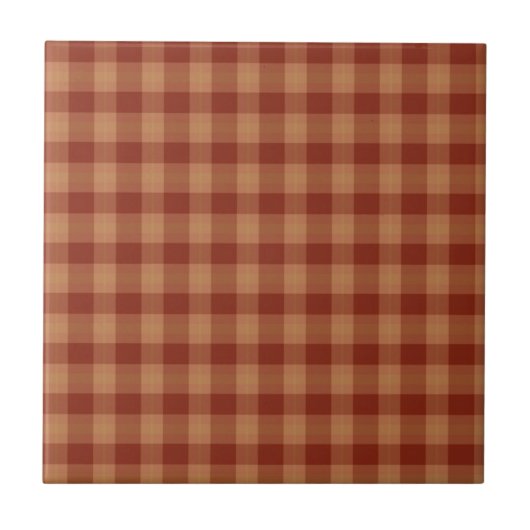 Tan Tartan Keramische Tile Tegeltje (Voorkant)