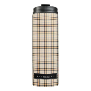 Tan Tartan Pset Pattern Thermosbeker