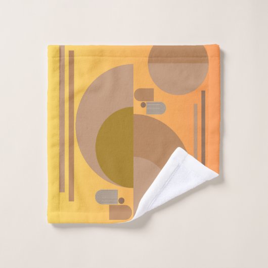 Tan/Taupe/Tangerine Abstract Bad Handdoek (Wasdoekje)