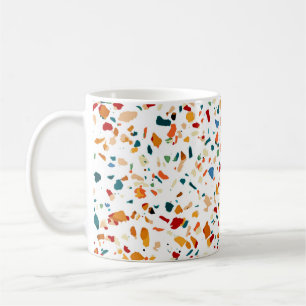 Tan Terrazzo   Eclectische Quirky Confetti Paintin Koffiemok
