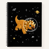 Tan Triceratops dinos in de ruimte Notitieboek (Voorkant)